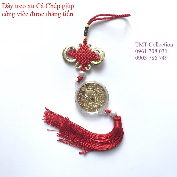 Dây treo may mắn xu hình Cá Chép màu đỏ hoặc vàng, mang lại may mắn - TMT Collection - SP001139