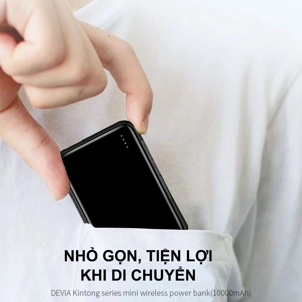 Pin dự phòng Devia Kingtone mini wireless 10000mAh- hàng chính hãng