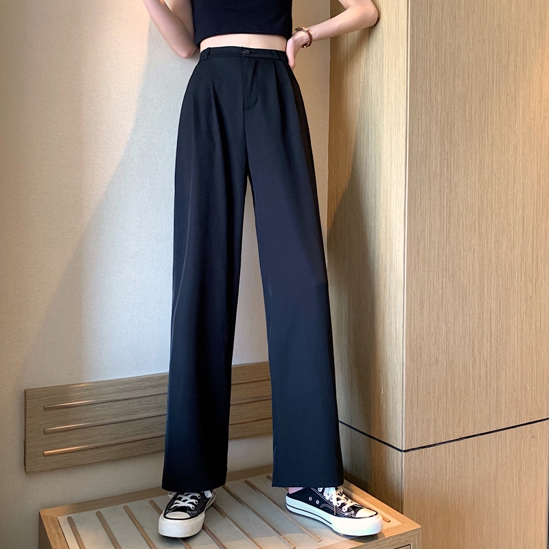 SUXI Quần Thể Thao Nữ Dài Lưng Cao Ống Rộng Thời Trang Hàn