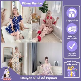 Bộ đồ Pijama mặc nhà nữ tay ngắn quần dài họa tiết cao cấp nhiều màu