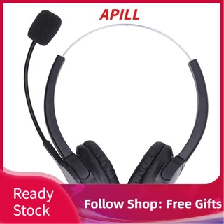 Apill Wired Customer Service Headset Noise Reduction 3.5mm Connector Ergonomic Call Center Headphone with Microphone