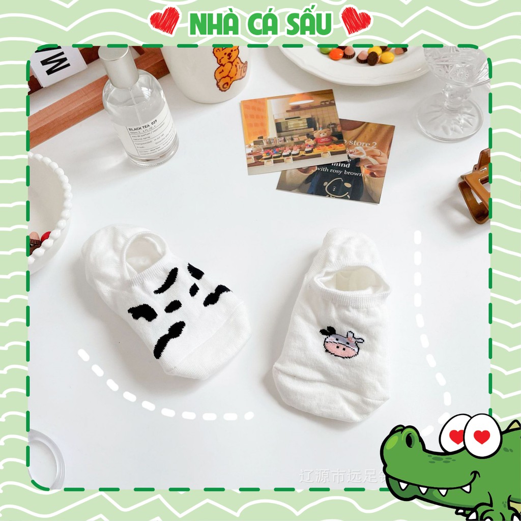 [BÒ LƯỜI] Tất Vớ Lười Cotton Bò Sữa Mùa Hè Nhà Cá Sấu