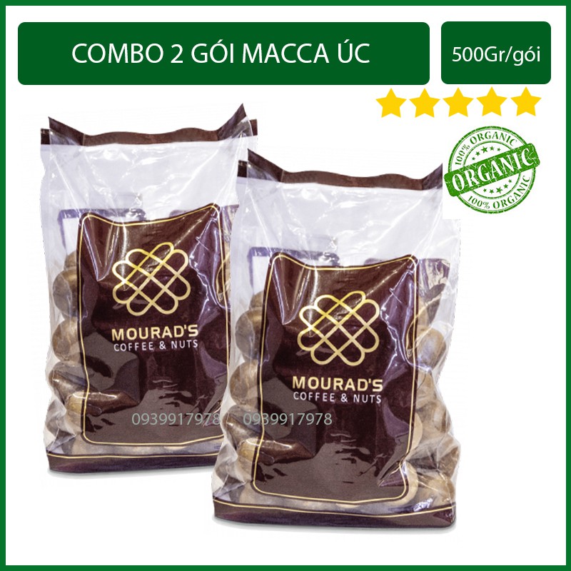 Combo 2 Gói Mắc Ca (Macca) Mourad Úc Sấy Khô Nứt Vỏ Béo Giòn ( 500g/ gói )