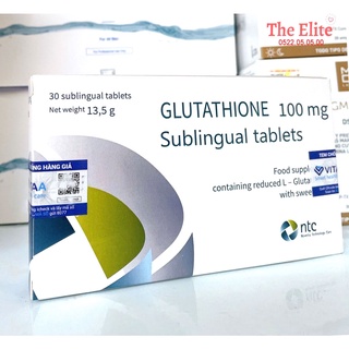 1 hộp 30v Ngậm Trắng Da Glutathione 100mg Sublingual Tablets