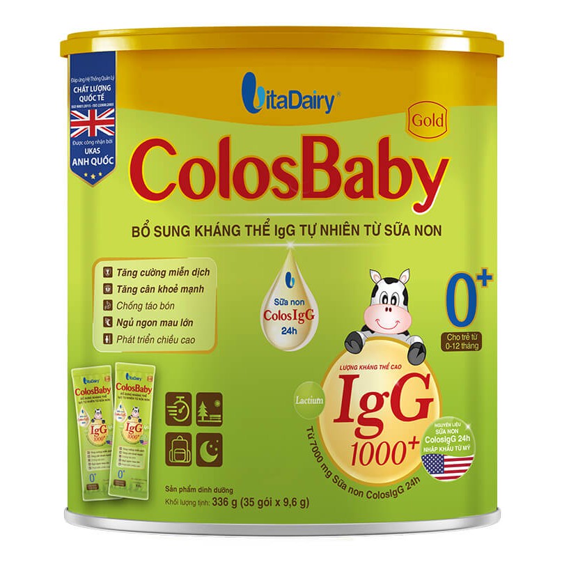 Sữa Colosbaby dạng gói _Sữa Non ColosIgG 24h 90G - ColosBaby Gold 0+ 35 Gói 336G - ColosBaby Gold 1+ 35 Gói 546G