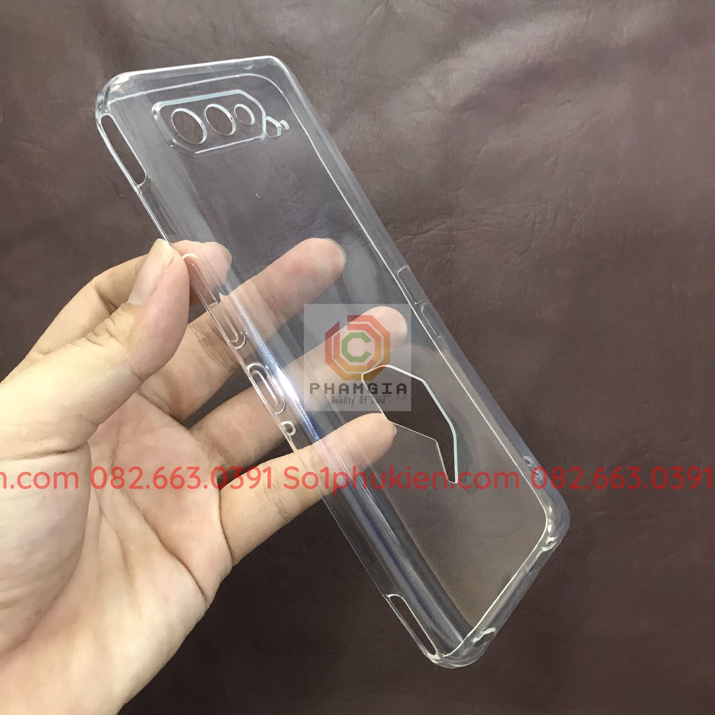 Ốp lưng Asus Rog phone 5 (Rogphone 5) dẻo đen TPU và dẻo trong có lỗ bảo vệ cam siêu bền đẹp