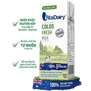 Thùng 24 hộp Sữa non tươi VitaDairy Colos Fresh Milk 180ml thumbnail
