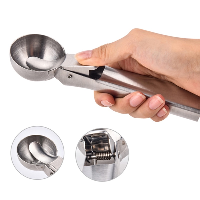 1 Muỗng Múc Kem / Dưa Hấu Bằng Thép Không Gỉ