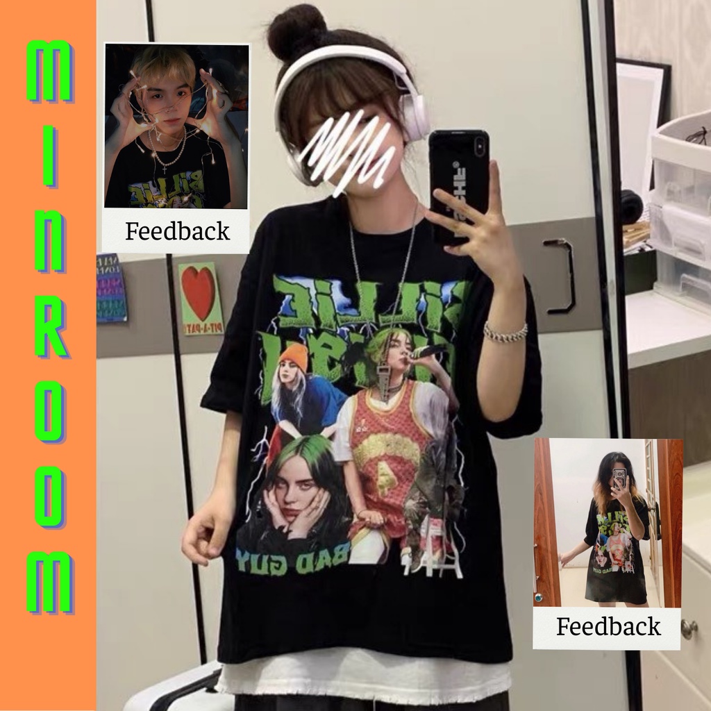 [Mã SKAMFSW175 giảm 10K đơn 50K] Áo thun nữ form rộng - Áo phông unisex nam nữ tay lỡ Min Room phong cách Billie Eillish