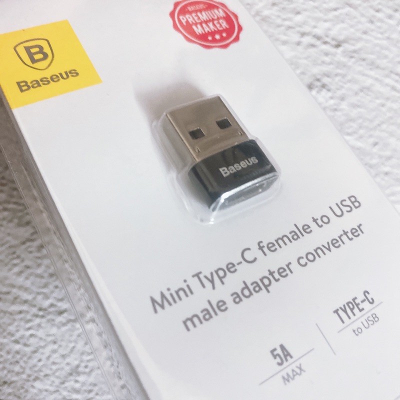 Đầu chuyển Baseus OTG USB sang Type C ( Adapter/Converter Type C Female to USB Male) cho sạc nhanh 18 20W