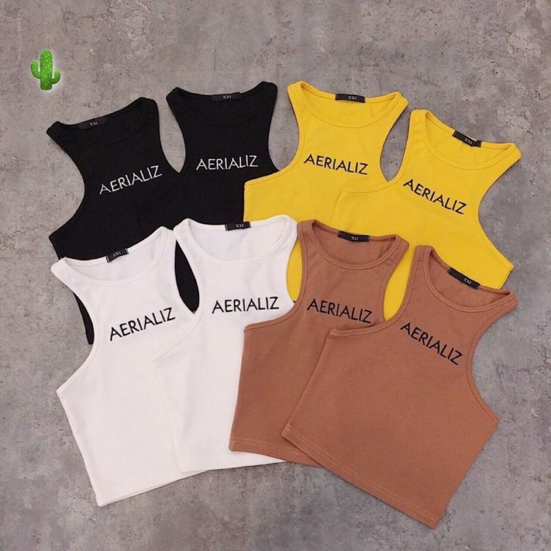 Áo thun ba lỗ ngược in chữ AERIALIZ.