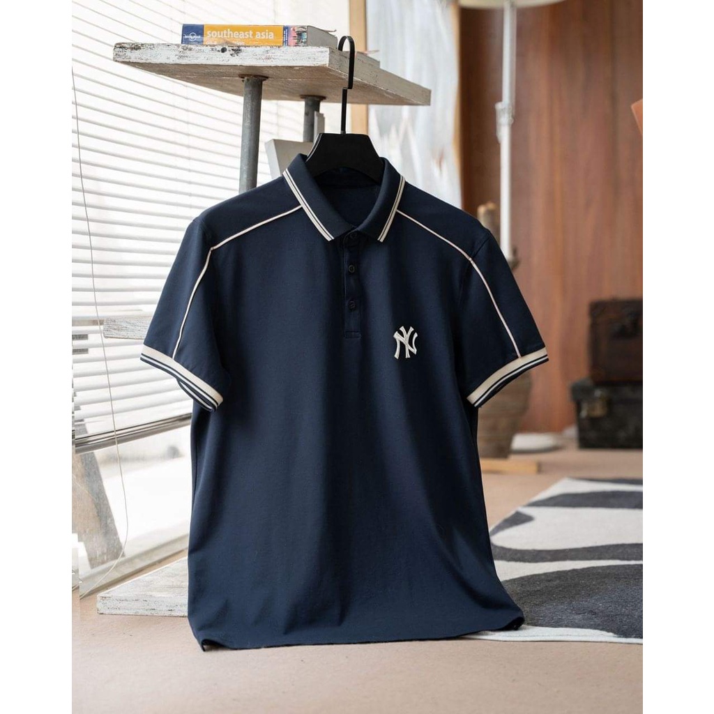ÁO POLO NAM XANH THAN CHẤT LIỆU CÁ SẤU COTTON 4 CHIỀU