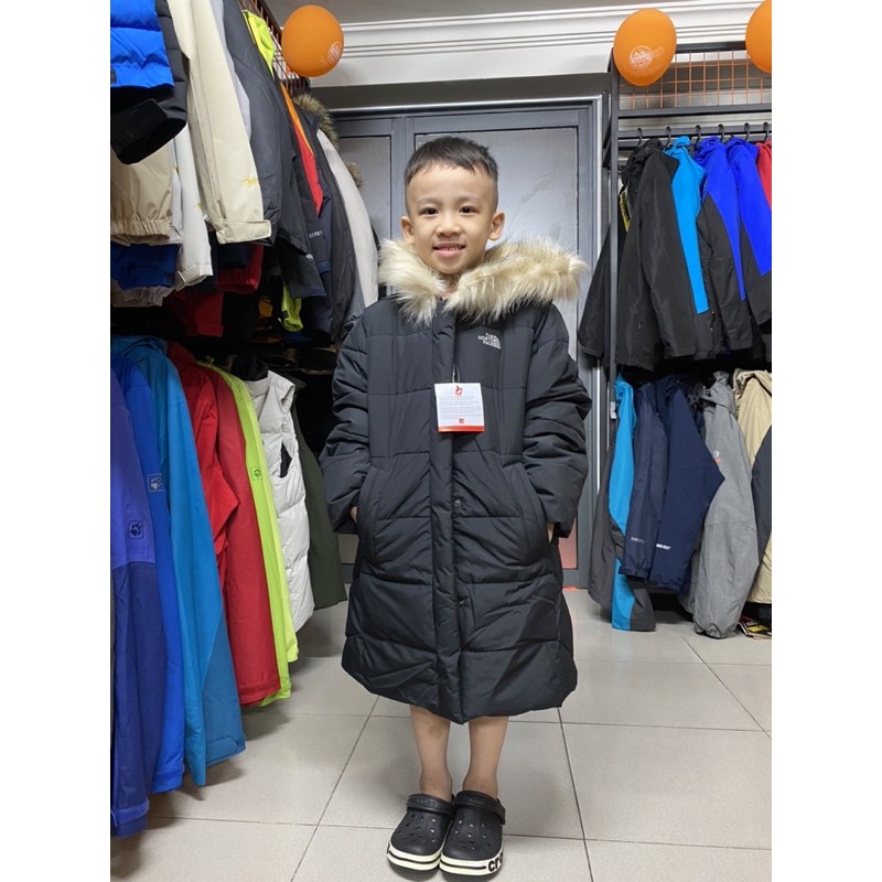 Áo Phao TNF Kids Dáng Dài Hàn Quốc - Áo Trẻ Em Siêu Ấm