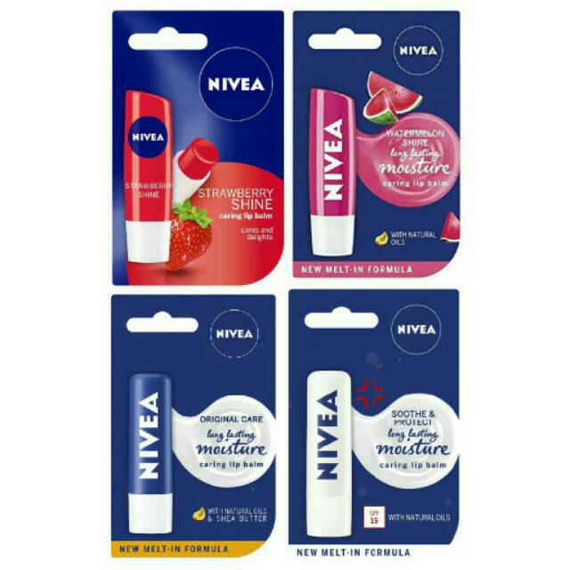 (hàng Mới Về) Son Dưỡng Môi Nivea Chiết Xuất Từ Trái Cây Chăm Sóc Da Môi