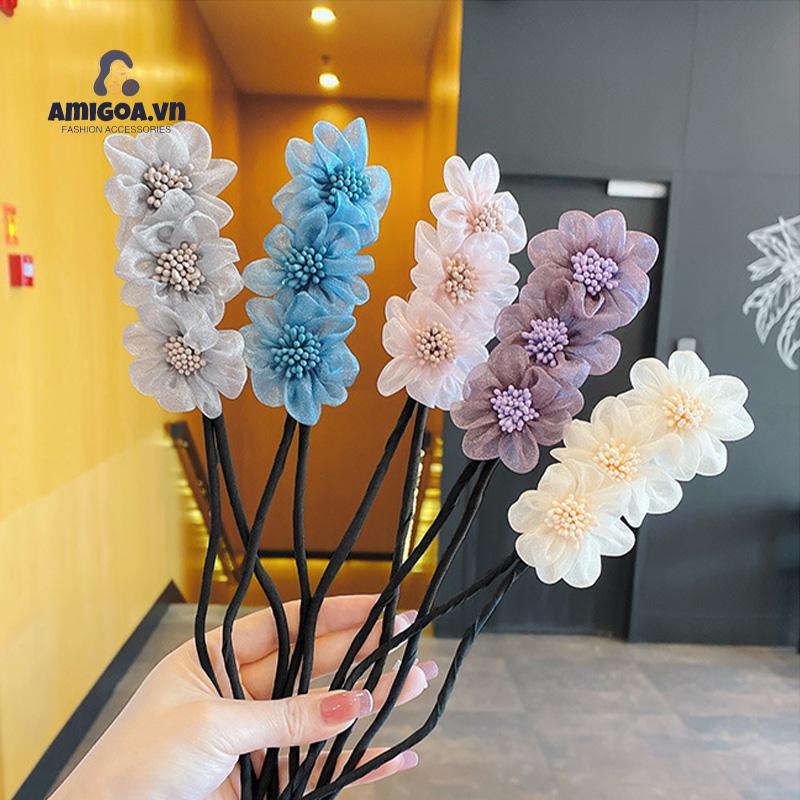 ✨✨Kẹp Tóc Đính Hoa Tạo Kiểu Tóc Duyên Dáng Đơn Giản
