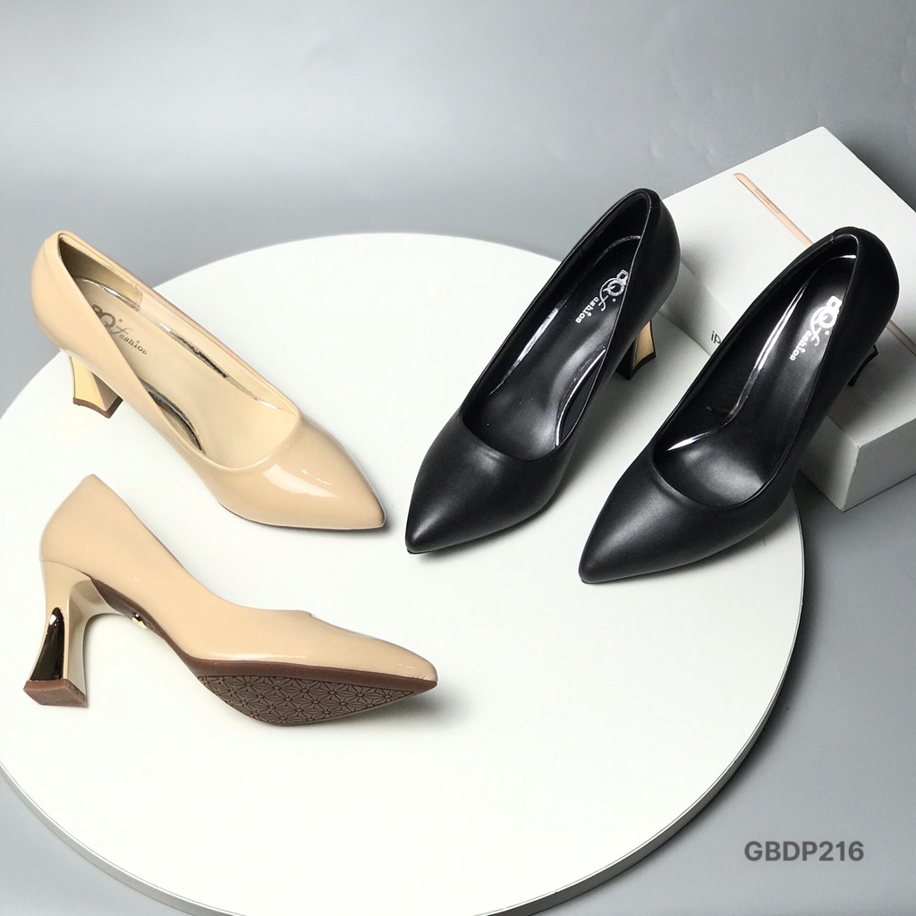 Giày công sở nữ BQ 35-39 ❤️FREESHIP❤️ Giày cao gót mũi nhọn da bóng mềm gót nhọn 7.5cm GBDP216