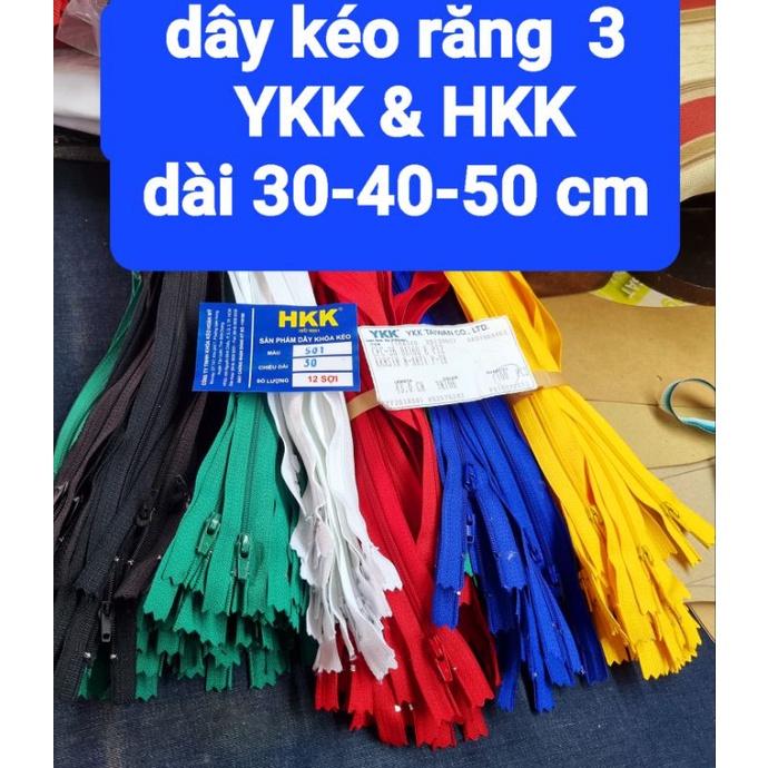 12 sợi dây kéo HKK dài 30-40-50
