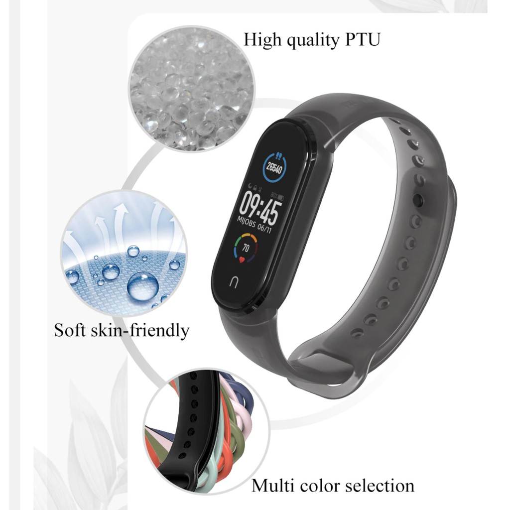 Dây đeo cao su trong Miband 5 &amp; 6 &amp; 7 / Miband 3 &amp; 4 chính hãng Mijobs - Dây đeo cao su thay thế cho mi band 4/3