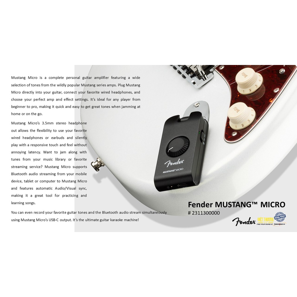 Thiết bị âm thanh đàn guitar điện Fender Amplug Mustang Micro