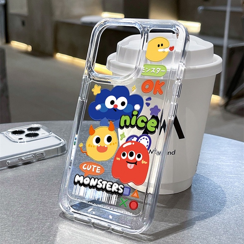 Ốp Điện Thoại Trong Suốt Hình Quái Vật Nhỏ Cho iphone 11 13 7 8 Plus 12 13Pro Max X XS Max 7 8 SE 2020