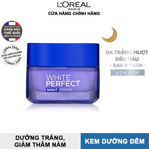 Kem Dưỡng Trắng, Đều Màu Da Ban Đêm L'Oreal White Perfect Night Cream 50ml