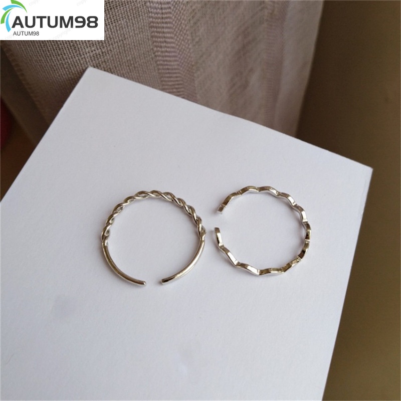 Autum98 Set 2 Nhẫn Thiết Kế Đơn Giản Có Thể Điều Chỉnh Kích Cỡ Thời Trang Dành Cho Nữ (B1-4-7)