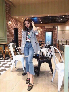 Quần jean ống loe rách (gạt xem clip)