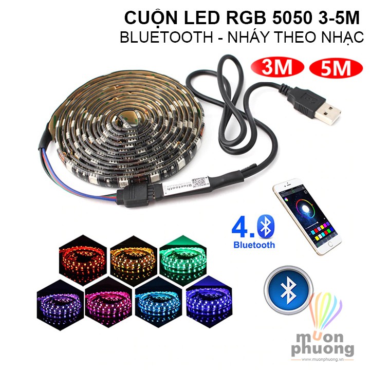 [FRSHIP 20K] Cuộn đèn led dây nguồn USB có remote điều khiển 3m - 5m - MUÔN PHƯƠNG SHOP