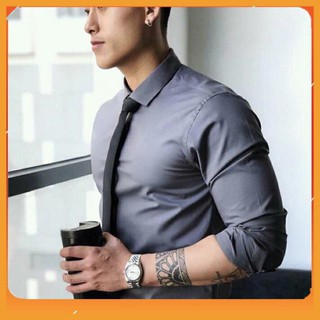 Sơ mi nam trơn gập hộp cao cấp vải chống nhăn