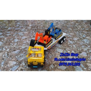 ĐỒ CHƠI XE CONTAINER CHỞ XE XÚC ( SỐ 1 )