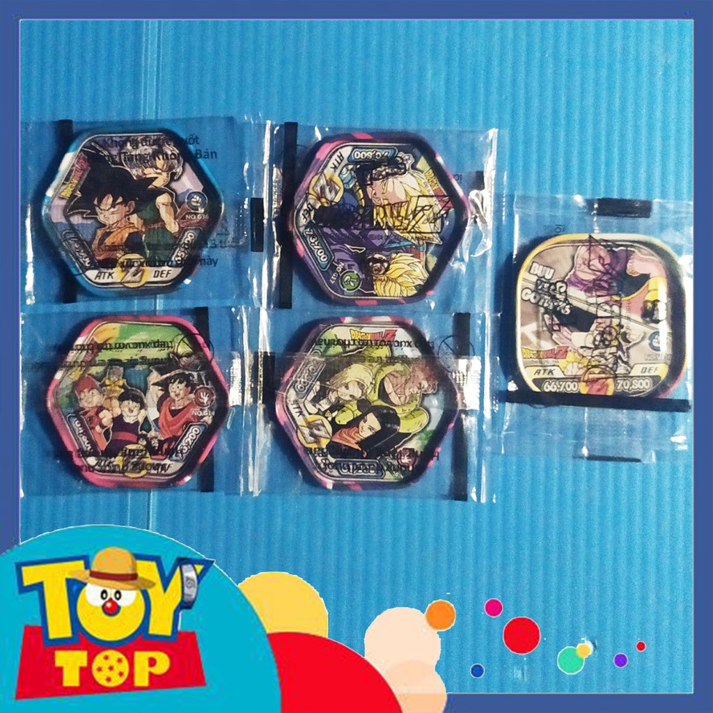 [Một thẻ] Thẻ bài Toonies Dragon Ball Z dạng xu thiếc leng keng - Thẻ nhóm / song đấu còn seal