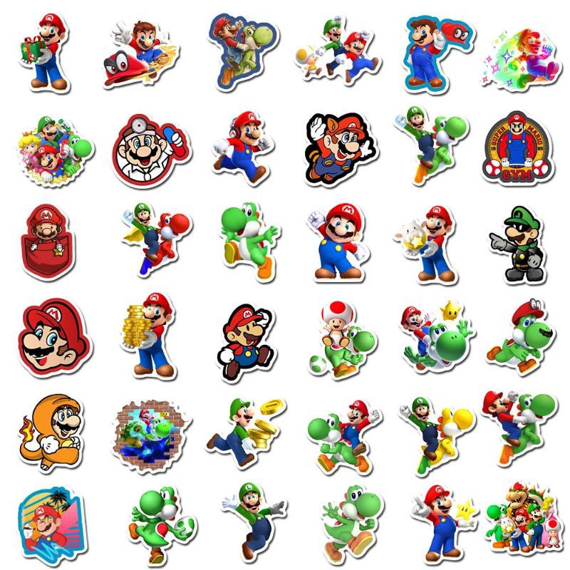 Hình Dán Sticker MARIO Chống Thấm Nước