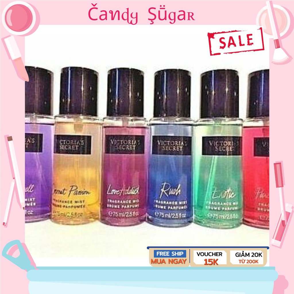 FULLSIZE 75ML Xịt thơm body mist victoria nhìu mùi