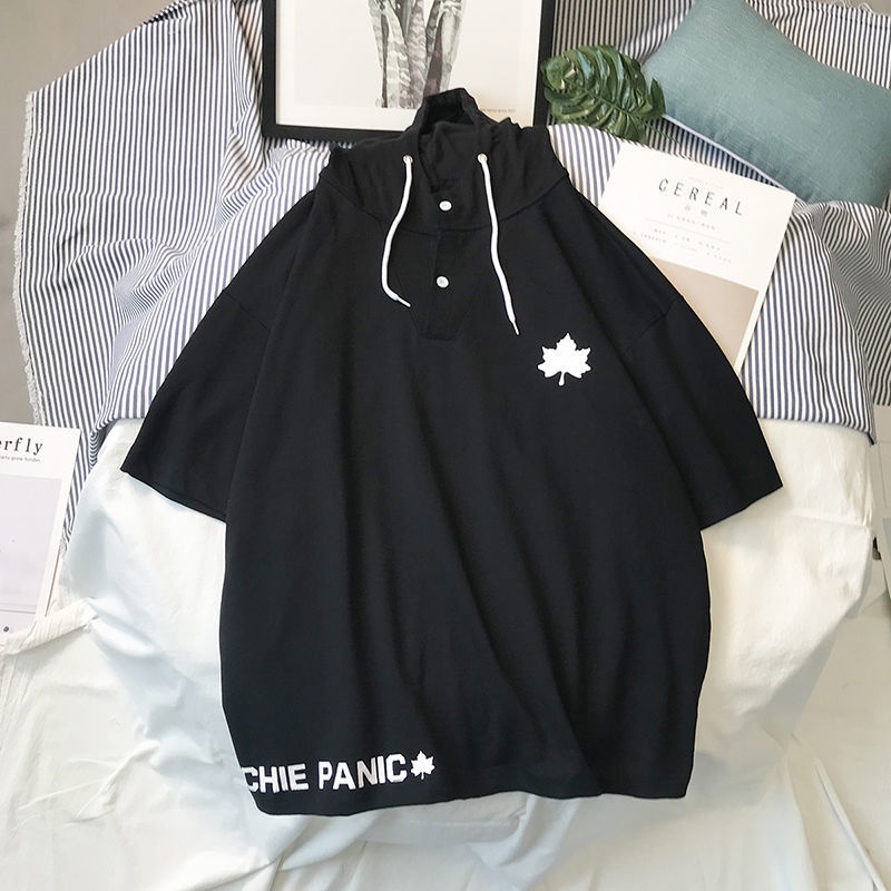 Áo hoodie ngắn tay dáng rộng thời trang mùa hè dành cho nam