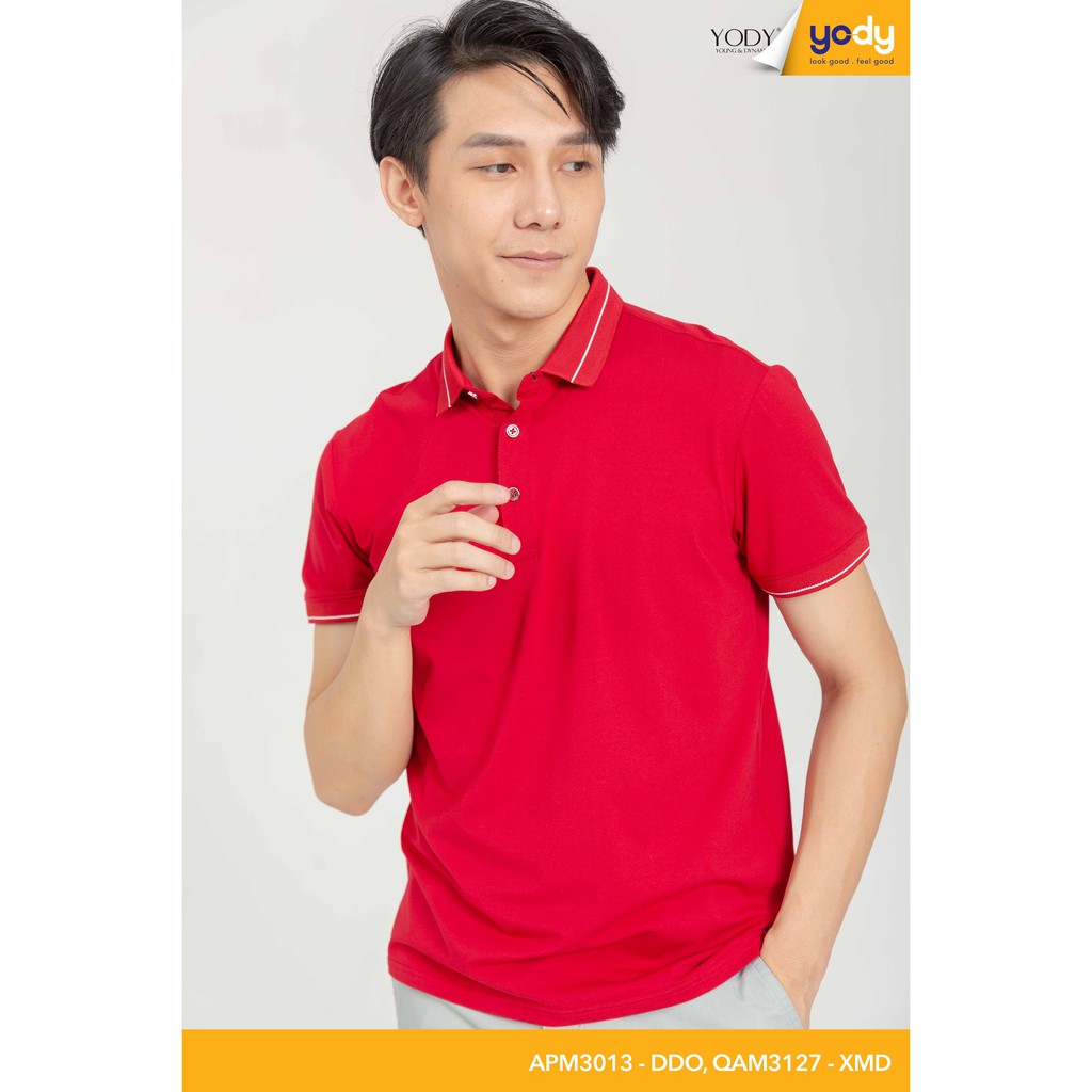 Áo Phông Polo Nam YODY Pima Kẻ Viền Chất Thun Cotton Ngắn Tay Có Cổ Mã SP APM3013