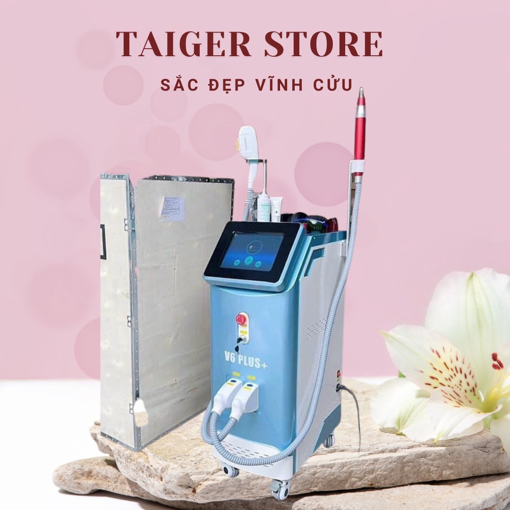 Máy Triệt Lông V6 Plus dòng máy tích hợp 2 chức năng triệt lông laser xoá xăm,bắn nám,chân mày