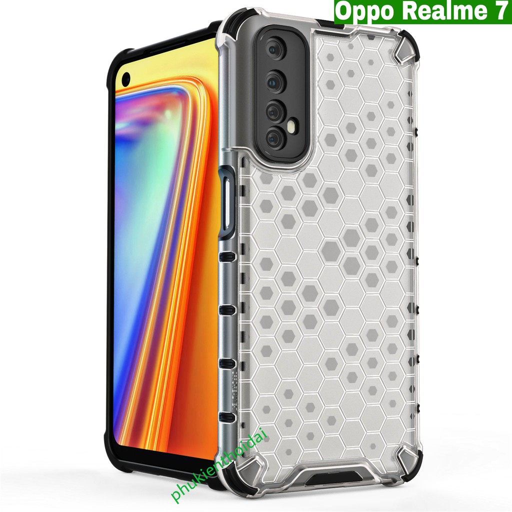 Ốp lưng Oppo Realme 7 / Realme 10 chống sốc vân tổ ONG cao cấp kiểu dáng UAG