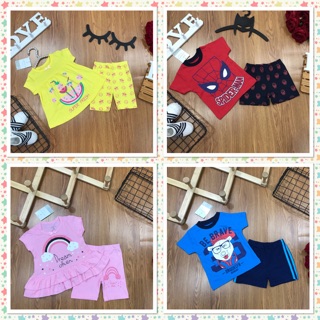 Combo 3 Đồ bộ cộc tay cotton borip cho bé trai/bé gái