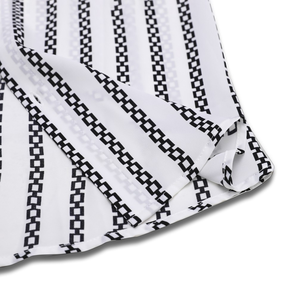 Áo Sơ Mi Nam, Sơ Mi Nam Tay Dài Hoạ Tiết Xích Vàng, Cổ Vest, Vải Lụa Không Nhăn, Khử Mùi, Thoáng Khí - TAMA.STORE BX03 | BigBuy360 - bigbuy360.vn