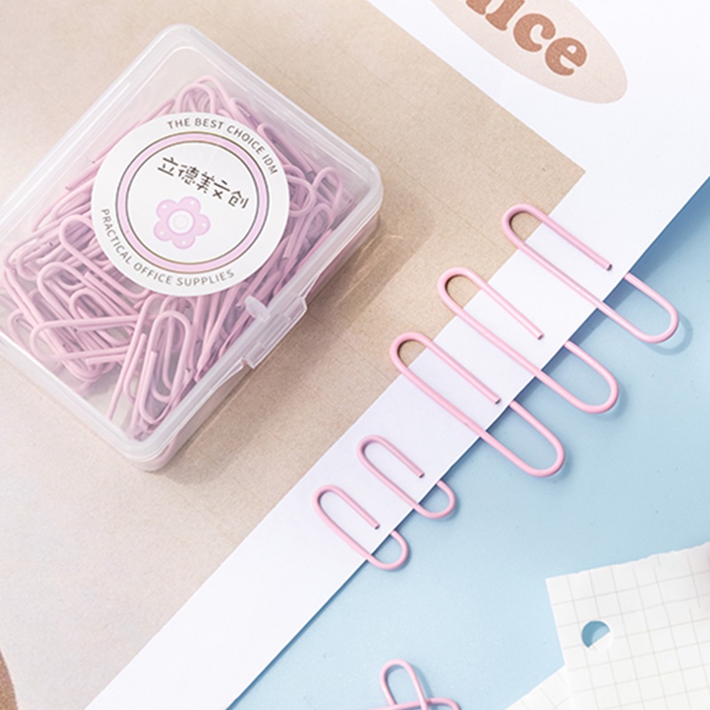 Hộp 20/ 50 kẹp giấy kim loại nhiều màu sắc macaron tùy chọn tiện lợi
