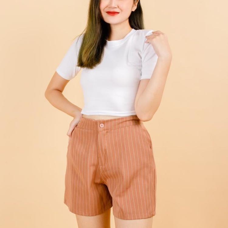 [Mã ICBBACK1219 hoàn 20K xu đơn 0Đ] [EIGHTYK] Quần Đùi Ống Rộng Phối Sọc