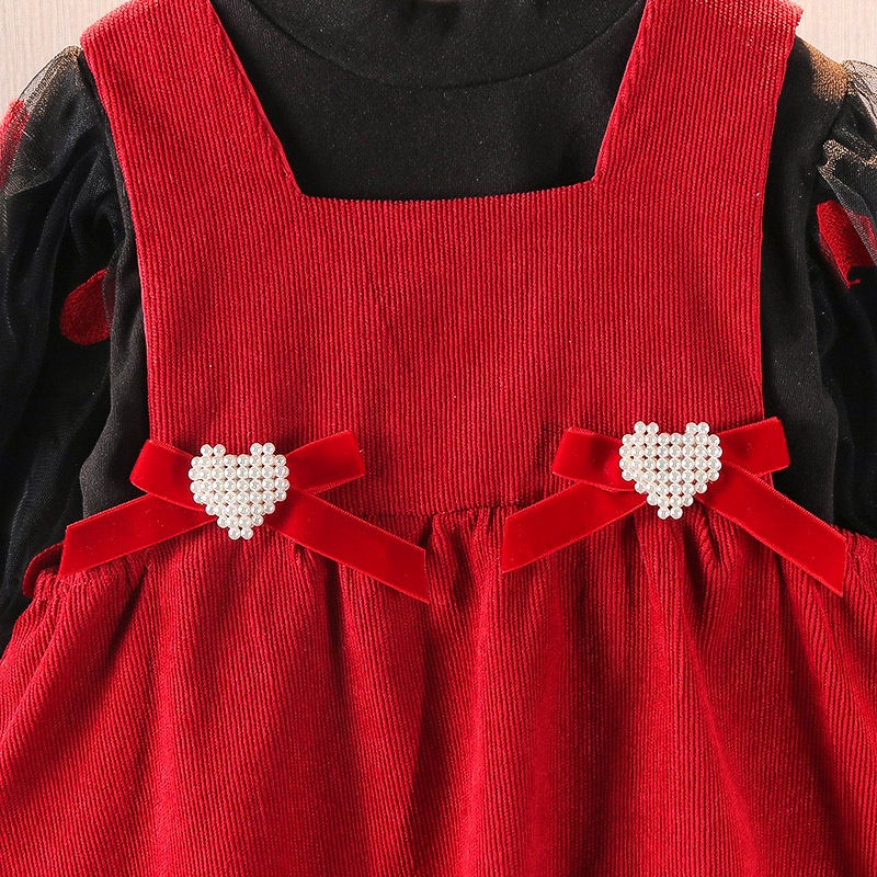 Bộ Đầm Dài Tay + Đầm Thời Trang Hàn Quốc Dành Cho Bé Gái 0-4 Tuổi