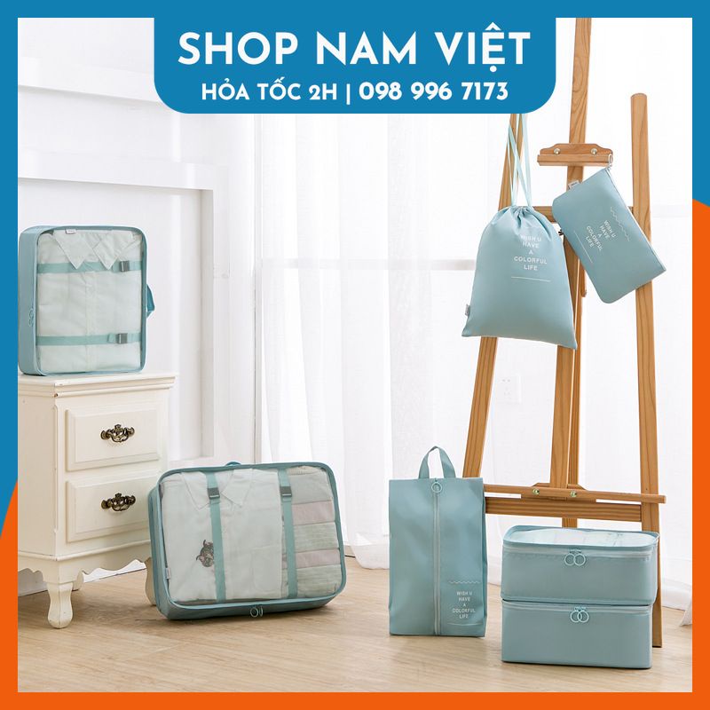 [SIÊU SALE] Bộ 7 Túi Đựng Đồ Du Lịch Tiết Kiệm Phân Loại Hành Lý Dành Cho Vali NAVIVU