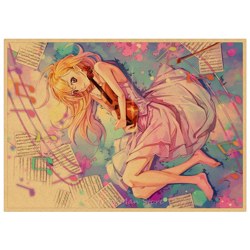 Poster dán tường in hình phim Your Lie in April 42*30CM | BigBuy360 - bigbuy360.vn