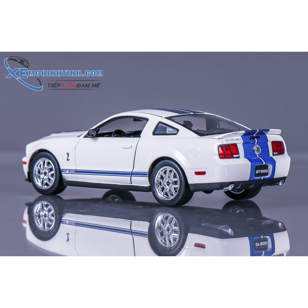 Xe Mô Hình Ford Shelby Cobra Gt500 2007 1:24 Welly (Trắng)