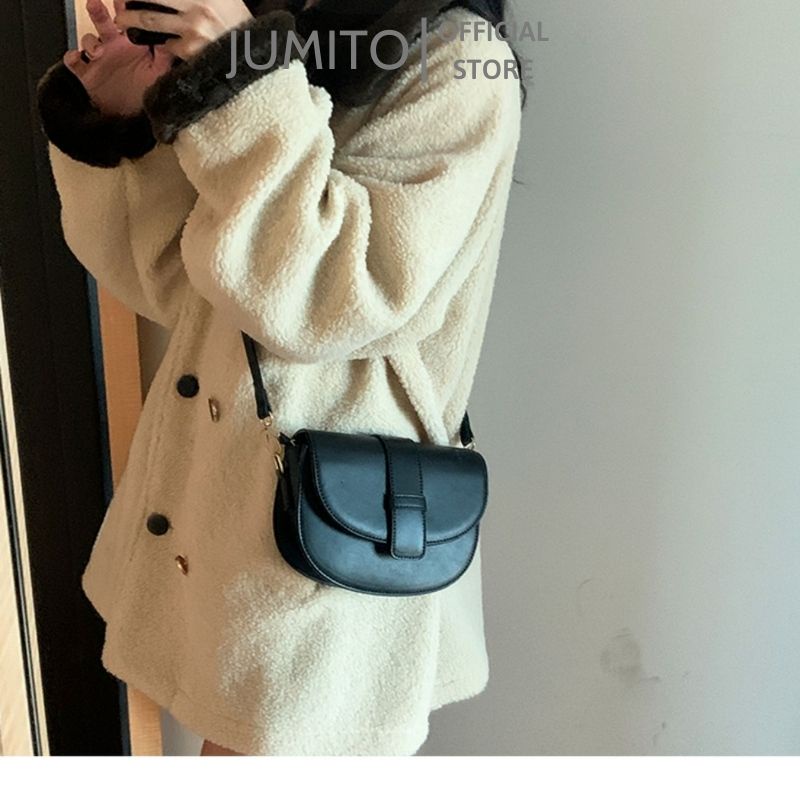 Túi xách nữ đeo vai kép nách vạt bầu quai tết chất da đẹp vintage JUMITO T1.052.KE