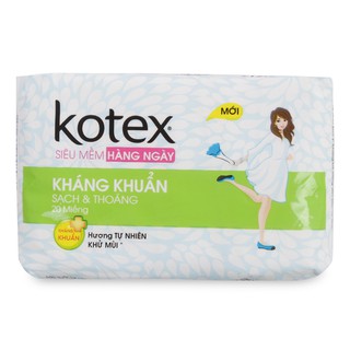 Băng Vệ Sinh Kotex Hằng Ngày Hương Tự Nhiên Kháng Khuẩn Gói 20 Miếng