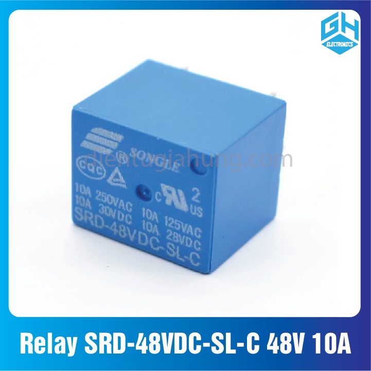 Rờ Le Relay SRD-48VDC-SL-C 48V 10A loại 5 chân hàng chuẩn