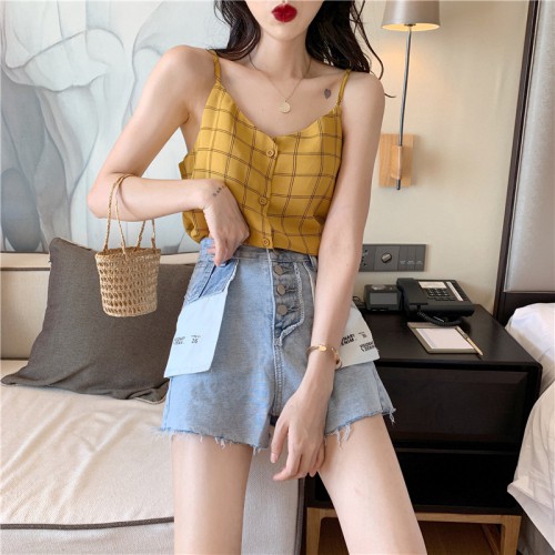 Áo hai dây nữ vải voan thời trang Hàn Quốc