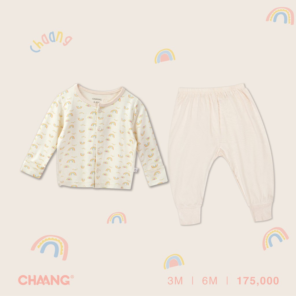 [ CHÍNH HÃNG CHAANG ] Bộ sơ sinh cúc giữa / cúc chéo cotton mỏng hè mát